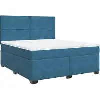 Syfax Boxspringbett mit Matratze Blau 180x200 cm Samt