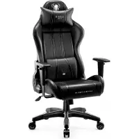 Diablo X-One 2.0 Gaming Stuhl Bürostuhl Schreibtischstuhl Verstellbare Armlehnen Ergonomisches Design Nacken/-Lendenkissen Farbe: Schwarz, Größe King