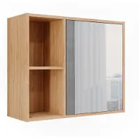 Vicco Badspiegelschrank Lucie Bambus 54 x 44.5 cm mit Spiegel, Model 50121