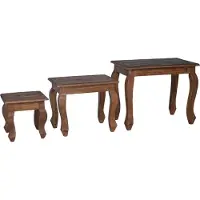 Syfax Nestingtisch 3 pcs Braun Massivholz Mahagoni