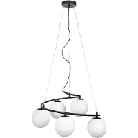 Rabalux 3470 Pendelleuchte 5 Spots Aslan, E14, schwarz-weiß, Kugel-rund, Industriell, ø560mm