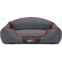 HOBBYDOG Hundekissen Hundebett Hundekorb Hundesofa für Haustier Hunde Waschbar - Elite - 65 x 50 x 24 cm [Größe: L] - Grau mit Schwarz