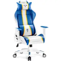Diablo X-One 2.0 Gaming Stuhl Bürostuhl Schreibtischstuhl Verstellbare Armlehnen Ergonomisches Design Nacken/-Lendenkissen Aqua Blue King (XL)