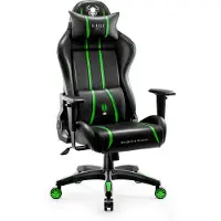 Diablo X-One 2.0 Gaming Stuhl Bürostuhl Schreibtischstuhl Verstellbare Armlehnen Ergonomisches Design Nacken/-Lendenkissen Farbe: Grün, Größe: Normal