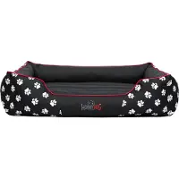 HOBBYDOG Prestige dog bed - Black with XXL paws