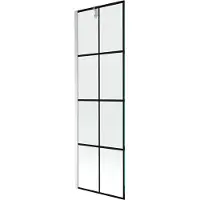 Mexen Next Badewannenwand 1-flügelig 60 x 150 cm, schwarzes Raster, Chrom - 895-060-000-00-77-01