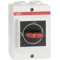 ABB OTP16K3M1 Sicherheitsschalter im Kunststoffgehäuse 3-polig 7,5 kW 400 V mit schwarzem Griff, IP65 Einführung oben und unten 1SCA022400R9750