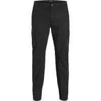 Jack & jones Cargohose "PAUL FLAKE", Herren, Gr. 46 (6XL), Länge 34, schwarz, Web, Obermaterial: 98% Baumwolle, 2% Elasthan, , unifarben, slim fit normal, Hosen Cargohose
