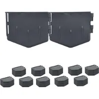 Relaxdays Rasenkante, 175er Set, HxB: 13 x 16 cm, 26,7 m, Kunststoff, flexible Beeteinfassung, Beet & Rasen, schwarz