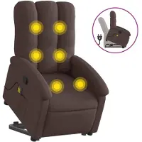 Syfax Massagesessel mit Aufstehhilfe Dunkelbraun Stoff