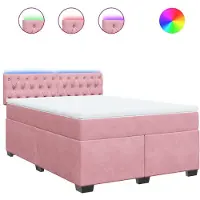 Syfax Boxspringbett mit Matratze Rosa 160x200 cm Samt