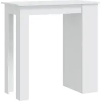 Syfax Bartisch mit Ablagefläche Weiß 102x50x103,5 cm Holzwerkstoff