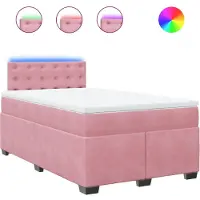 Syfax Boxspringbett mit Matratze Rosa 120x190 cm Samt