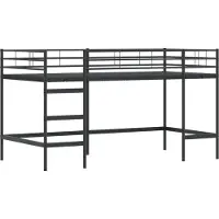 Syfax Kinderloftbett Schwarz 107 x 200 cm Stahl