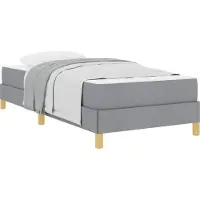 Syfax Boxspringbett mit Matratze Hellgrau 80 x 200 cm Stoff