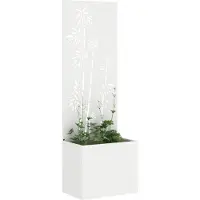 Syfax Garten Sichtschutz-Leinwand Floral Weiß 50 x 150 cm