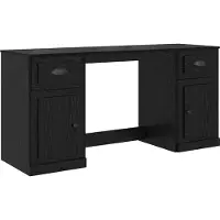Syfax Schreibtisch mit Schrank Schwarz Eichen-Optik Holzwerkstoff