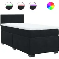 Syfax Boxspringbett mit Matratze Schwarz Samt