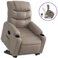 Syfax Relaxsessel mit Aufstehhilfe Cappuccino Kunstleder