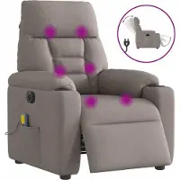 Syfax Massagesessel Elektrisch Taupe Stoff