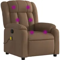 Syfax Brauner Stoff-Massagesessel mit 6-Punkt-Vibrationsmassage, verstellbar, 78x92x98 cm (B x T x H), bis 110 kg