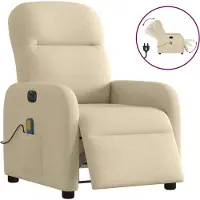 Syfax Massagesessel Elektrisch Creme Stoff