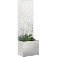 Syfax Garten Sichtschutz-Leinwand Silber 50 x 150 cm Edelstahl