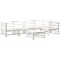 Syfax 6-tlg. Garten-Lounge-Set Weiß Massivholz Kiefer