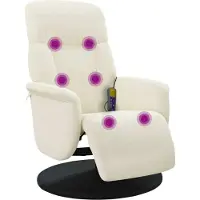 Syfax Massagesessel mit Fußteil Creme Samt