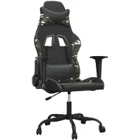 Syfax Gaming-Stuhl mit Massagefunktion Schwarz Tarnfarben Kunstleder