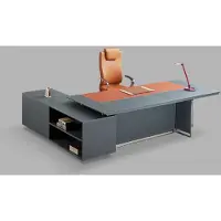 Xl Moebel Gmbh Moderner Eckschreibtisch aus MDF und Glas in neutraler Farbe