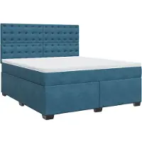 Syfax Boxspringbett mit Matratze Blau 180x200 cm Samt