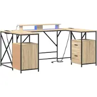 Syfax Schreibtisch Sonoma-Eiche Holzwerkstoff 182 x 101 x 87,5 cm