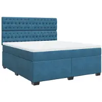 Syfax Boxspringbett mit Matratze Blau 180x200 cm Samt