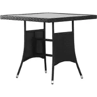 Syfax Gartentisch Schwarz 80 x 80 x 74 cm Poly Rattan