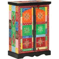 Syfax Sideboard Handbemalt mit Türen 53x30x75 cm Massivholz Mango