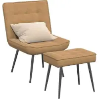 Syfax Relaxsessel mit Hocker Braun Samt