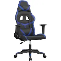 Syfax Gaming-Stuhl mit Massagefunktion Schwarz und Blau Kunstleder