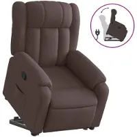 Syfax Relaxsessel mit Aufstehhilfe Dunkelbraun Stoff