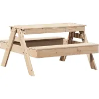 Syfax Picknicktisch für Kinder 88x97x52 cm Massivholz Kiefer