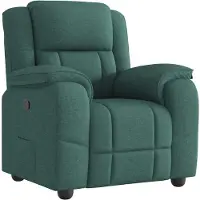 Syfax Dunkelgrüner Stoff-Relaxsessel mit manueller Liegefunktion, 96x99x102 cm (B x T x H)
