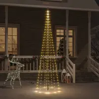 The Living Store LED-Weihnachtsbaum für Fahnenmast Warmweiß 310 LEDs 300 cm