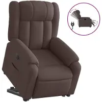 Syfax Relaxsessel mit Aufstehhilfe Elektrisch Dunkelbraun Stoff