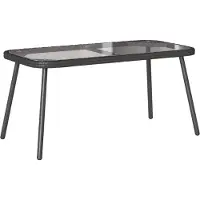 Syfax Couchtisch Schwarz 90 x 45 x 43 cm Poly-Rattan