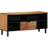 Syfax TV-Schränk mit Regal Braun 100 x 33 x 46 cm Massivholz Mango