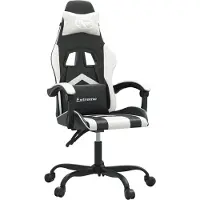 Syfax Gaming-Stuhl Drehbar Schwarz und Weiß Kunstleder