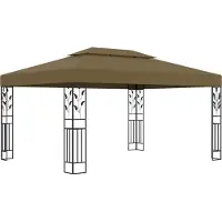 Syfax Pavillon mit Doppeldach 3x4 m Taupe 180 g/m²