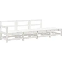 Sonstiges 4-tlg. Garten-Lounge-Set Weiß Massivholz Kiefer