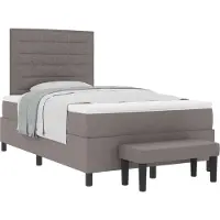 Syfax Boxspringbett mit Kopfteil Taupe 120 x 190 cm Stoff