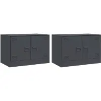 Syfax TV-Schränke 2 Stk. Anthrazit 67x39x44 cm Stahl